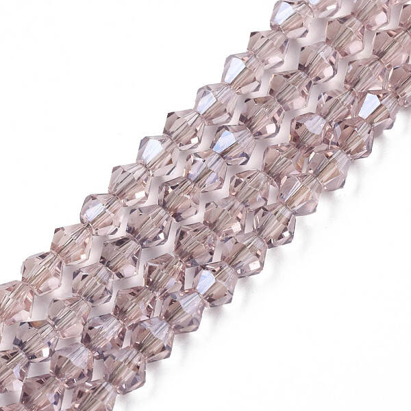Electroplate Transparent Glass Beads Strands