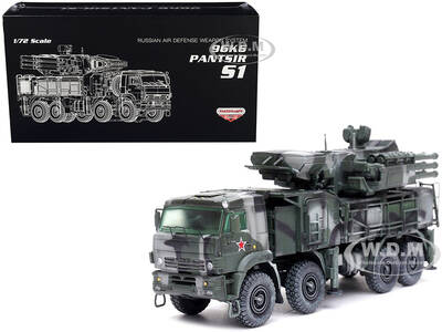 Pantsir S1 96K6 Self-Propelled Air Defense Weapon System Tri-Color Camouflage \