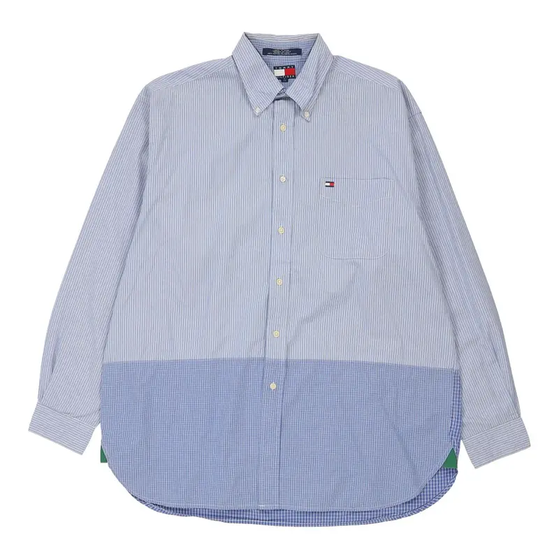 Tommy Hilfiger Striped Shirt - Large Blue Cotton