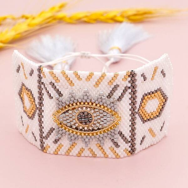 Friendship Eye Loom Pattern Seed Beads Bracelets for Women