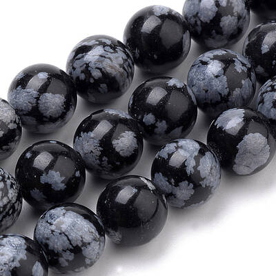 Natural Snowflake Obsidian Beads Strands