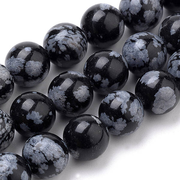 Natural Snowflake Obsidian Beads Strands