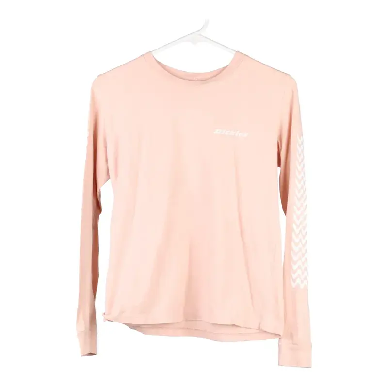Dickies Long Sleeve T-Shirt - Large Pink Cotton Blend