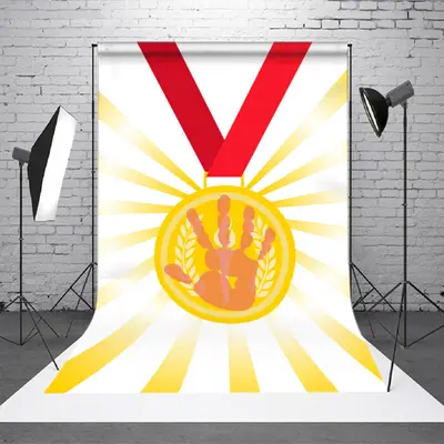Aperturee Boho Sun Gold Metal White Sport Celebration Backdrop - Aperturee