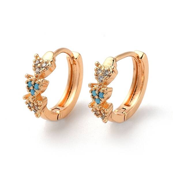 Brass Hoop Earrings with Rhinestone