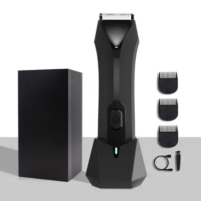 Electric Groin Hair Trimmer, Replaceable Skin Safe Ceramic Blade Heads, Waterproof Wet Dry Clippers, Rechargeable and Wireles...