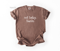 Not Today, Thanks Comfort Colors T-Shirt, Vintage Graphic Tee, Garment-Dyed Cotton, Unisex Relaxed Fit, Casual Aesthetic Stre...