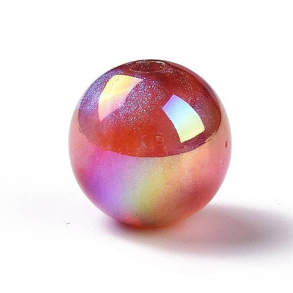 UV Plating Rainbow Iridescent Acrylic Beads