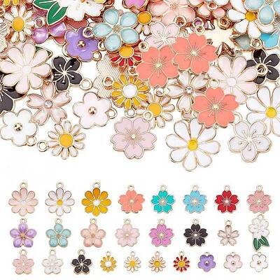 104Pcs 26 Style Alloy Enamel Pendants