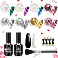 Beetles Metallic Chrome Nail Powder Kit Mirror Effect Holographic Metallic Nail Polish Chrome DIY Manicure Art Decoration Gli...