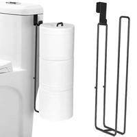 Wall Mounted Toilet Paper Holder, Punch Free Toilet Paper Storage Rack with Towel Bar, Bathroom Storage Rack for Kitchen & Ba...