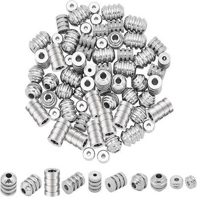 90Pcs 5 Style 304 Stainless Steel Beads