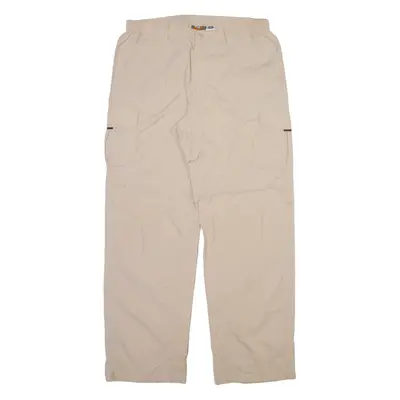 BIG BEAR Detachable Legs Mens Trousers Cream Relaxed Straight W34 L33