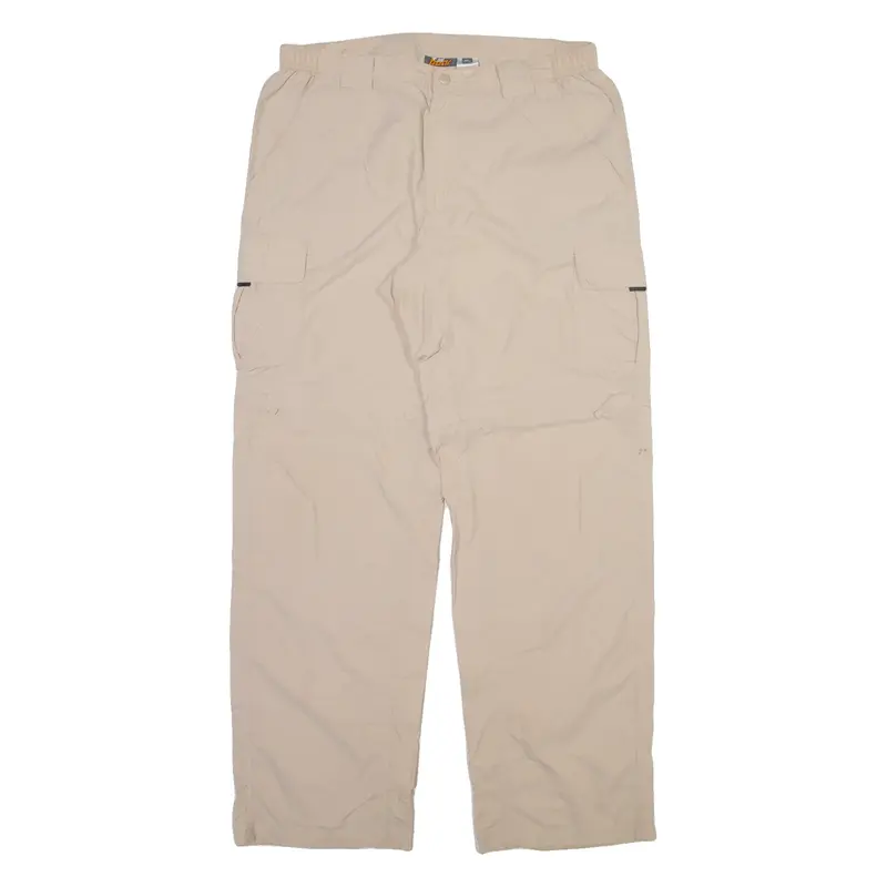 BIG BEAR Detachable Legs Mens Trousers Cream Relaxed Straight W34 L33