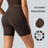 Colorfulkoala High Waisted No Front Seamb Biker Shorts for Women，6\