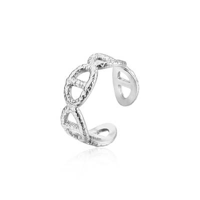 Elegant stainless steel diamond ring for daily wear