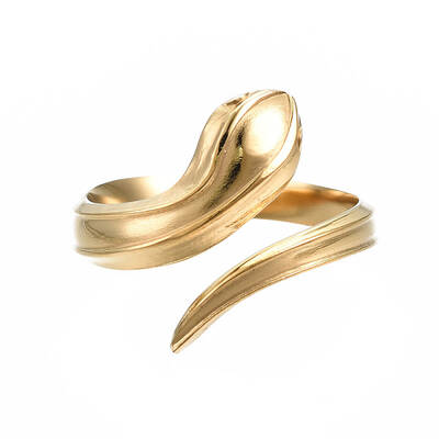 304 Stainless Steel Snake Wrap Open Cuff Ring for Women