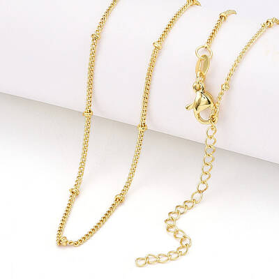 Round Brass Curb Chain Necklaces for Women
