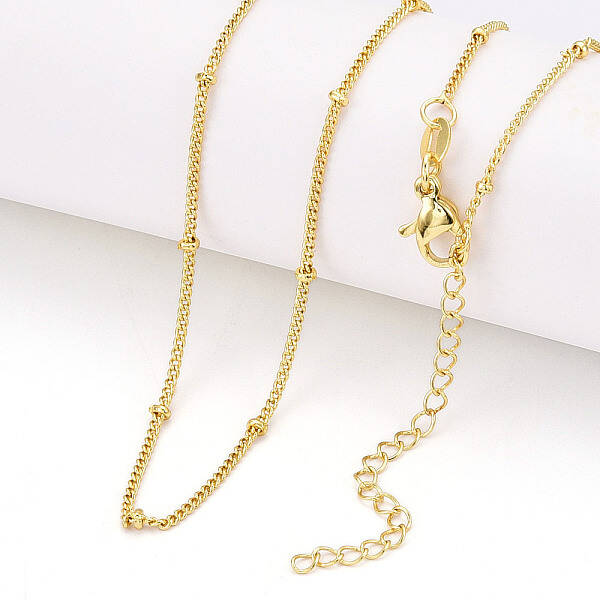 Round Brass Curb Chain Necklaces for Women