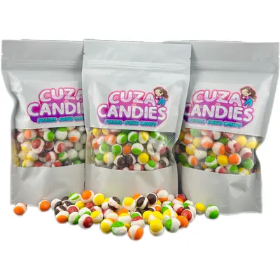 Cuza Candies - 3 Pack - Over 1 Pound of Candy! Sweet Crunch Sugar Rainbow Snack Bonbon Bite