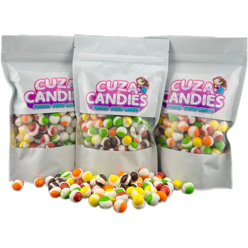 Cuza Candies - 3 Pack - Over 1 Pound of Candy! Sweet Crunch Sugar Rainbow Snack Bonbon Bite