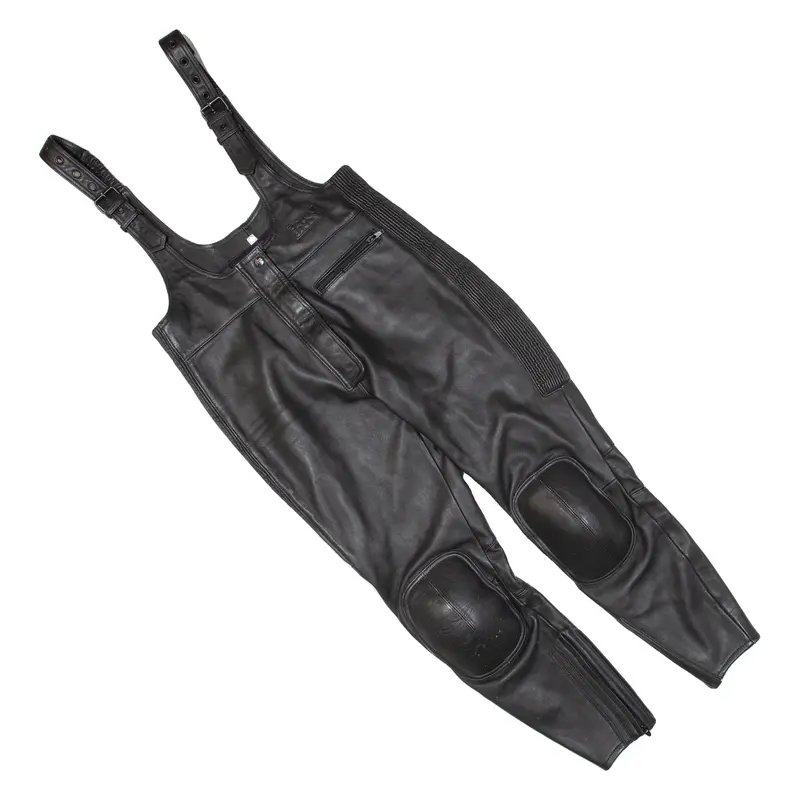 IXS Motorcycle Gear Knee Padded Womens Overalls Black Slim Leather M W36 L27