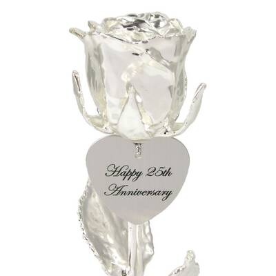 8 Personalized All Silver Rose