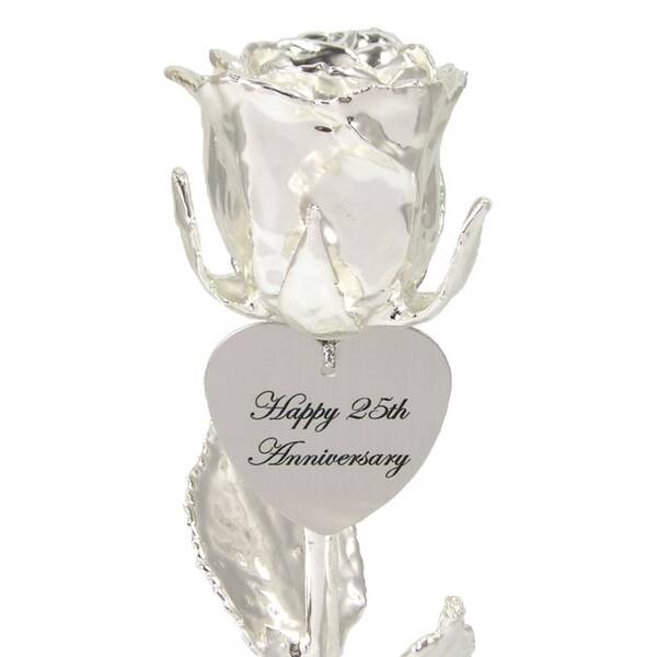 8 Personalized All Silver Rose