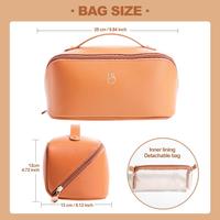 Travel Makeup Bag - Portable, Large Capacity, Toiletry Organizer with Easy Access & Makeup Brush Zipper Bag