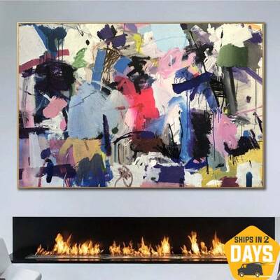 Abstract Purple Paintings On Canvas Abstract Contemporary Art Colorful Painting Modern Paintings On Canvas Wall Art | SEASONA...