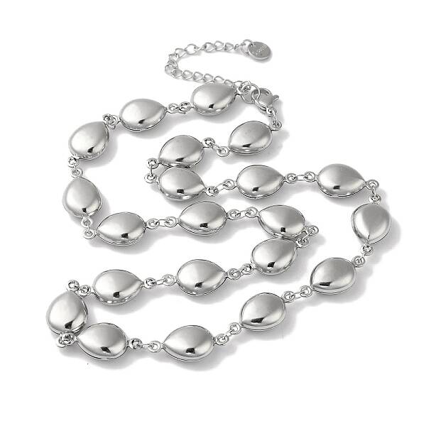 Non-Tarnish 304 Stainless Steel Teardrop Link Necklaces