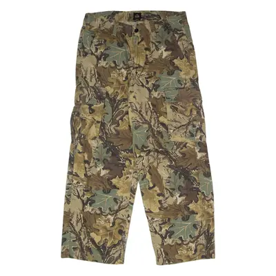 ONWARD Camouflage Cargo Mens Twill Trousers Brown Regular Wide-Leg W33 L28