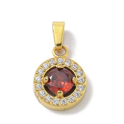 Ion Plating(IP) 304 Stainless Steel Micro Pave Cubic Zirconia Pendants