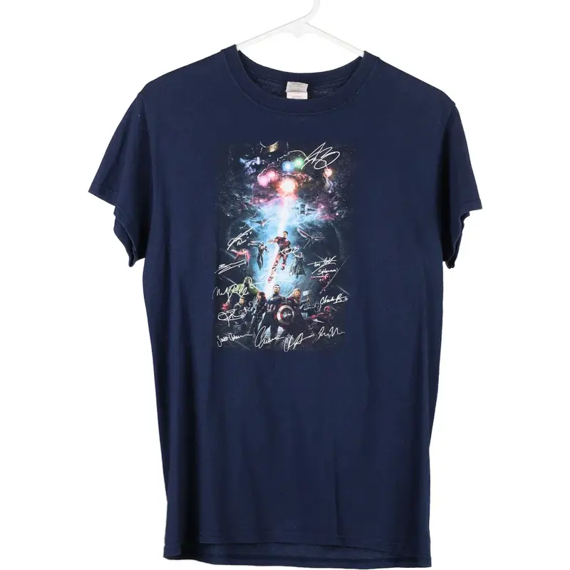 Age 12-13 The Avengers Gildan Graphic T-Shirt - Small Navy Cotton