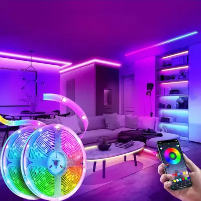 USB RGB LED Light Strip, 1 Count APP Control Remote Control Ambient Night Light, TV Background Backlight, Colorful RGB Light...