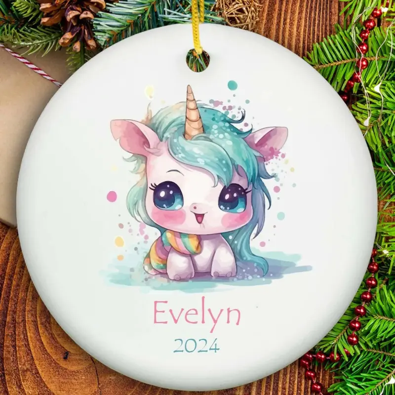 Unicorn Ornament - Ceramic