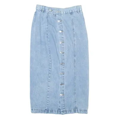 Womens Straight Skirt Blue Long Denim M