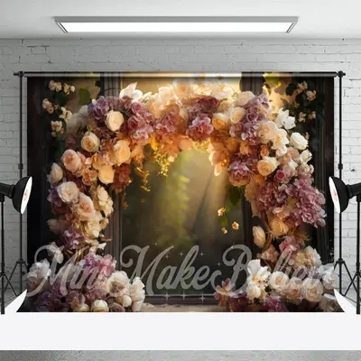 Floral Vine Arch Door Bokeh Forest Flower Backdrop - Aperturee