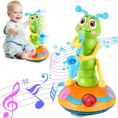 Crawling Caterpillar Dancing Toy with Lights and Music, Interactive Electric Sensory Baby Toys, Birthday Gift for Boys and Gi...