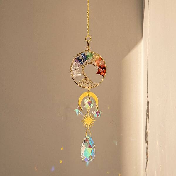 Natural Gemstone Chip Pendant Decorations