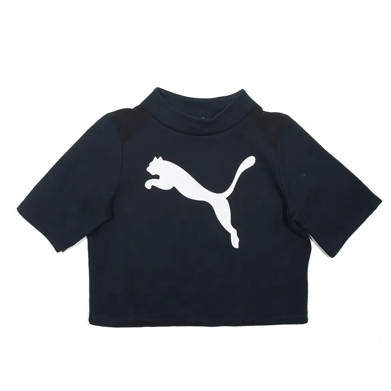 PUMA Short Sleeve Sweatshirt Black Womens UK 12