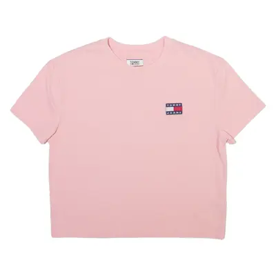 TOMMY JEANS Cropped Womens T-Shirt Pink Crew Neck S