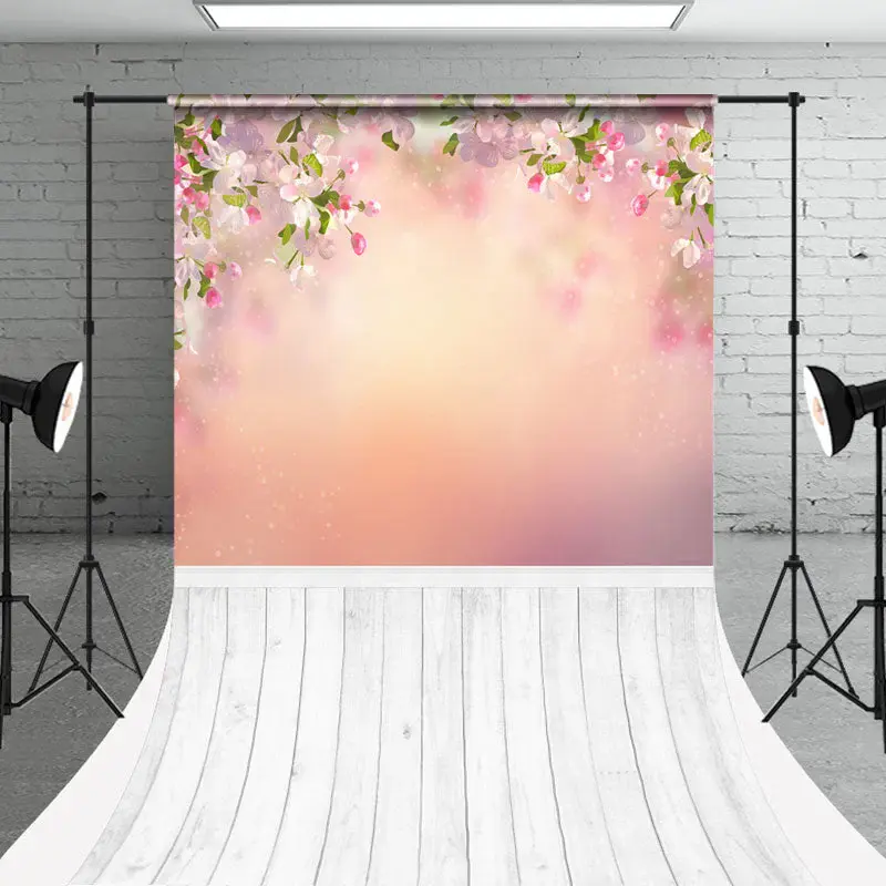 Pink Spring Flowers Sweep Backdrop For Photography - Aperturee