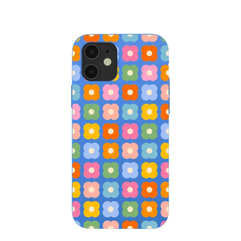 Electric Blue Petal Pop iPhone 12/ iPhone 12 Pro Case