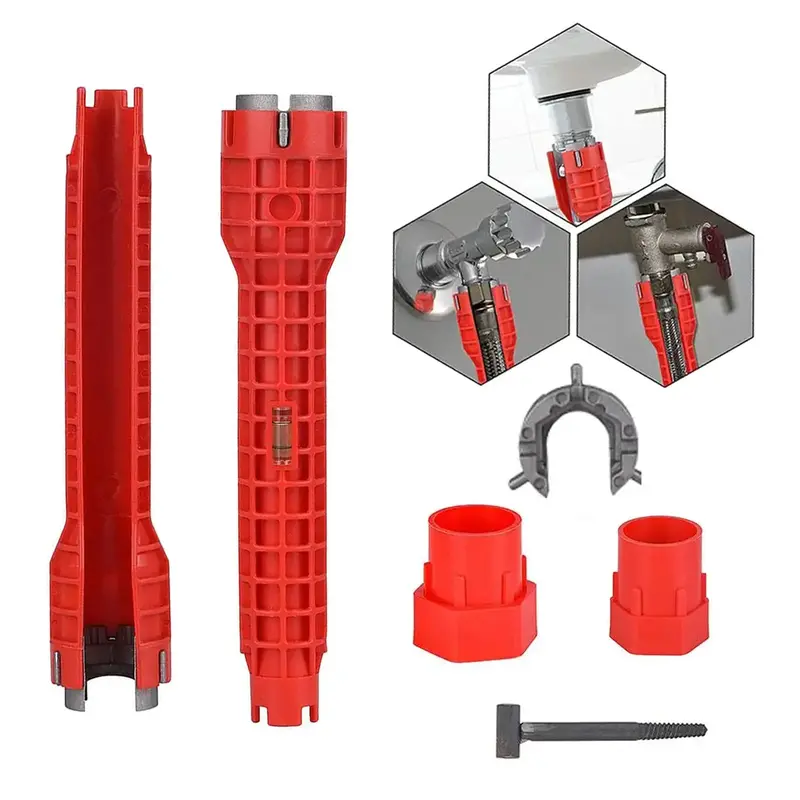 Multi-functional Pipe Wrench,Sink Faucet Installer Tool,14-in-1 Faucet Wrench,Bathroom Plumbing Installation & Repairs Wrench...