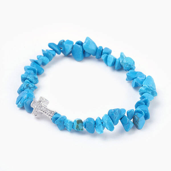 Synthetic Howlite Beads Stretch Bracelets