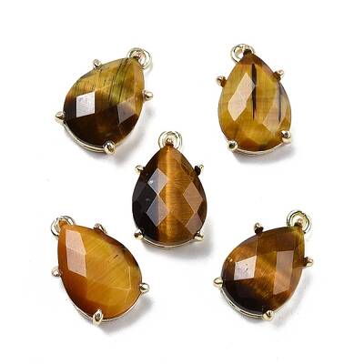 Natural Tiger Eye Faceted Pendants