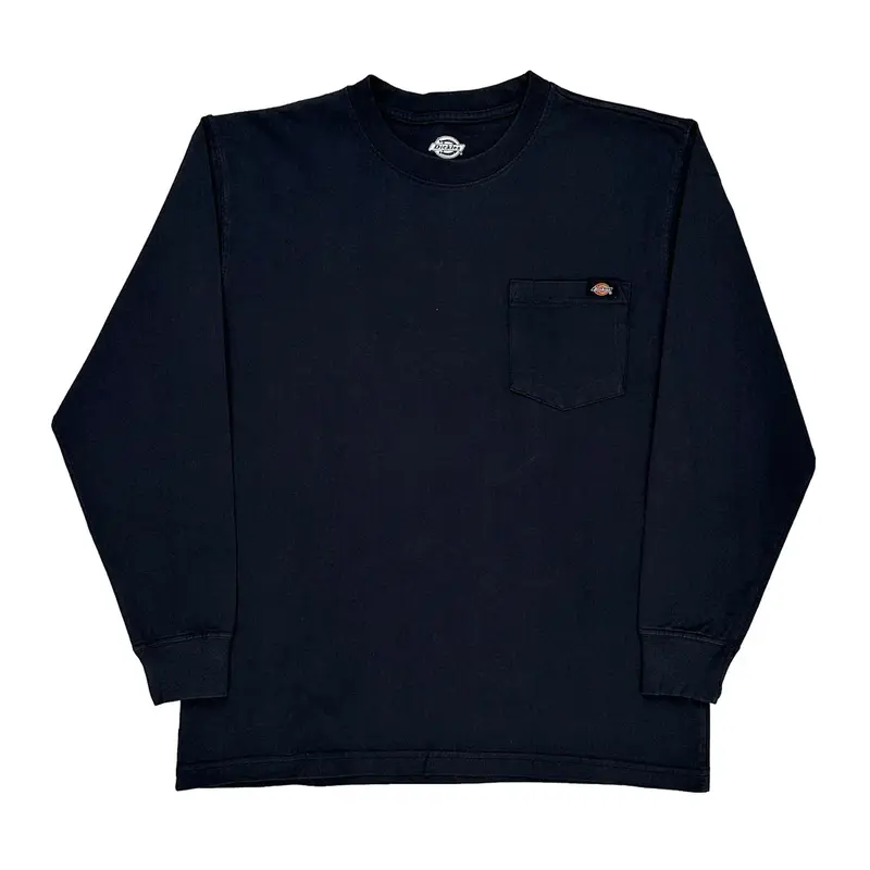 Dickies Long Sleeve T-Shirt - Large Navy Cotton