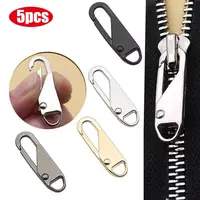 5Pcs Detachable Zipper Puller Metal Zipper Head Repair Kits Universal Replacement for Luggage Purse Bags Clothes Zipper Slide...