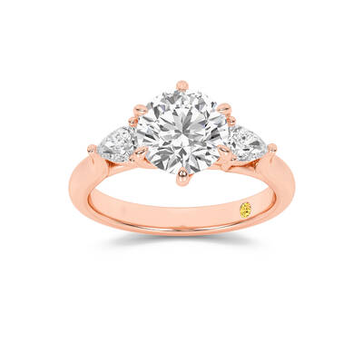 Lumina Three Stone Round Lab Grown Diamond Engagement Ring | 18K Rose Gold 1 1/3 CT. TW.